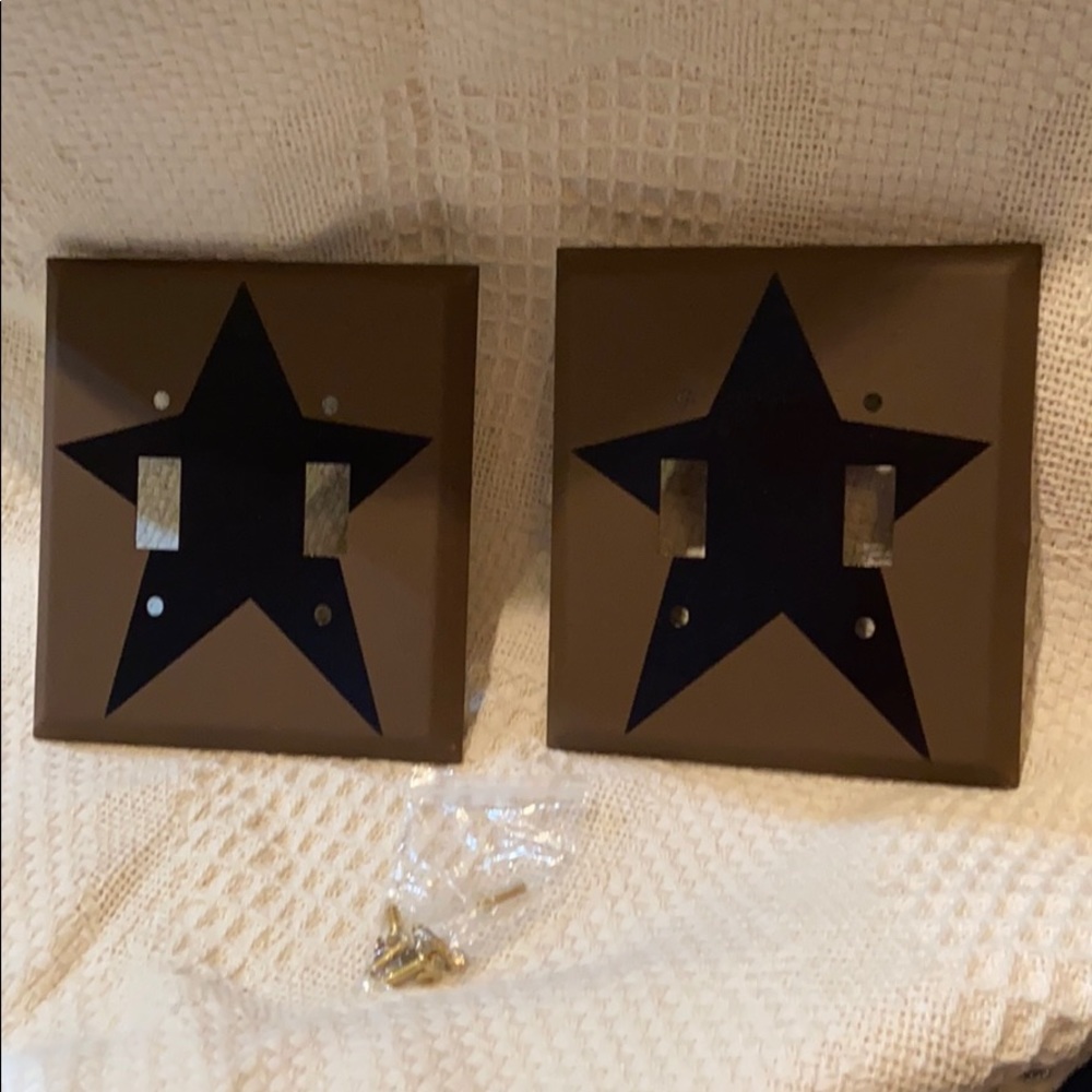 Brand new light switch covers. Rustic look!  5x5.5